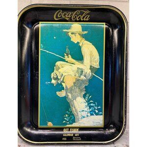 Coca Cola "Gone Fishin'"- Norman Rockwell 1935 Collector's Tray